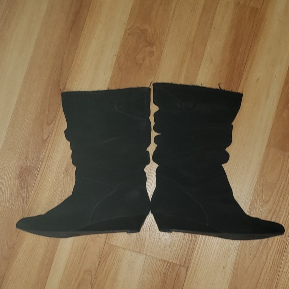 Black Faux Suede Boots
